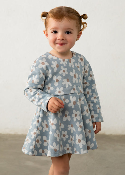 Mayoral Vestido estampado jacquard bebé