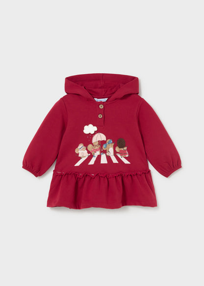 Mayoral Vestido com capuz folhos bebé