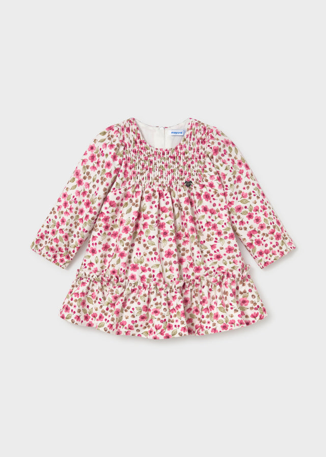 Mayoral Vestido veludo estampado bebé