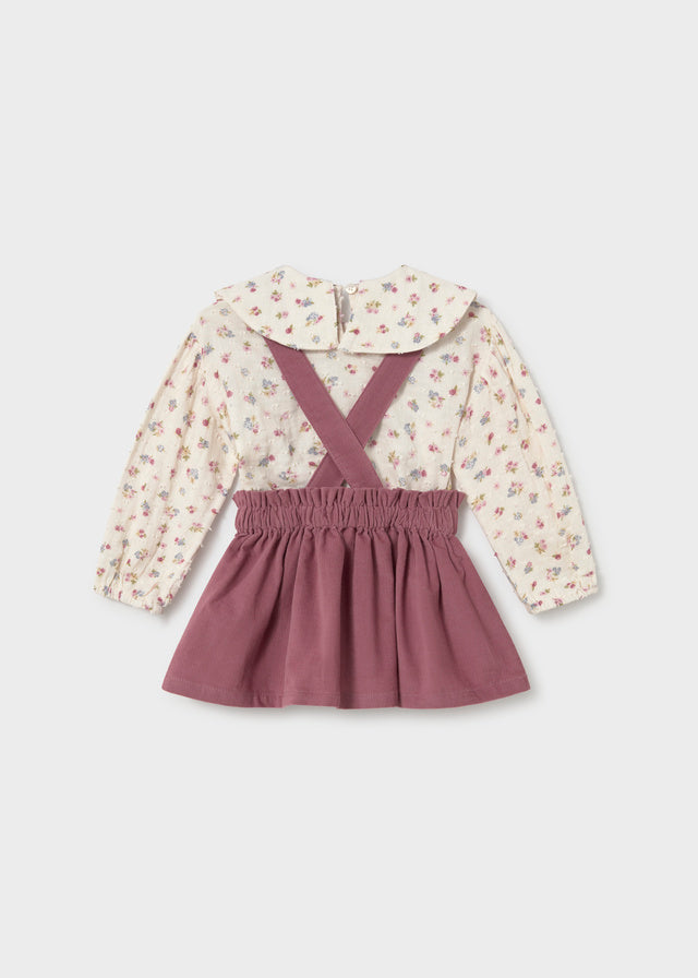 Mayoral Conjunto saia alças e blusa bebé