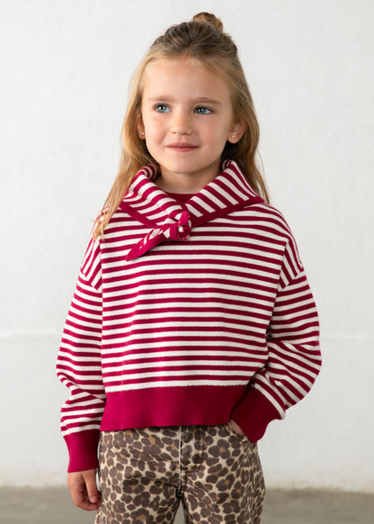 Mayoral Camisola com lenço riscas menina
