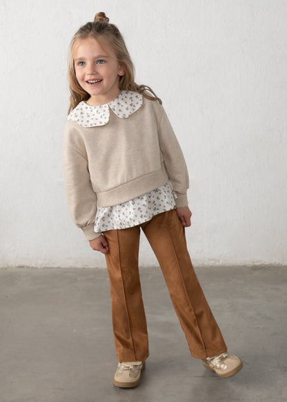 Mayoral Conjunto leggings efeito camurça e blusa menina