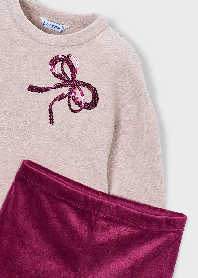 Mayoral Conjunto leggings e sweat laços menina