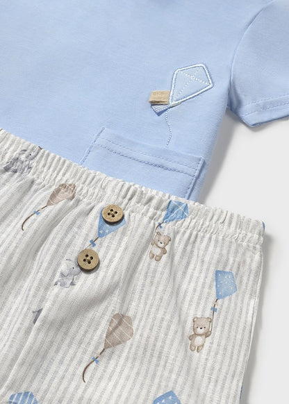 Mayoral Conjunto calções estampados e t-shirt recém nascido