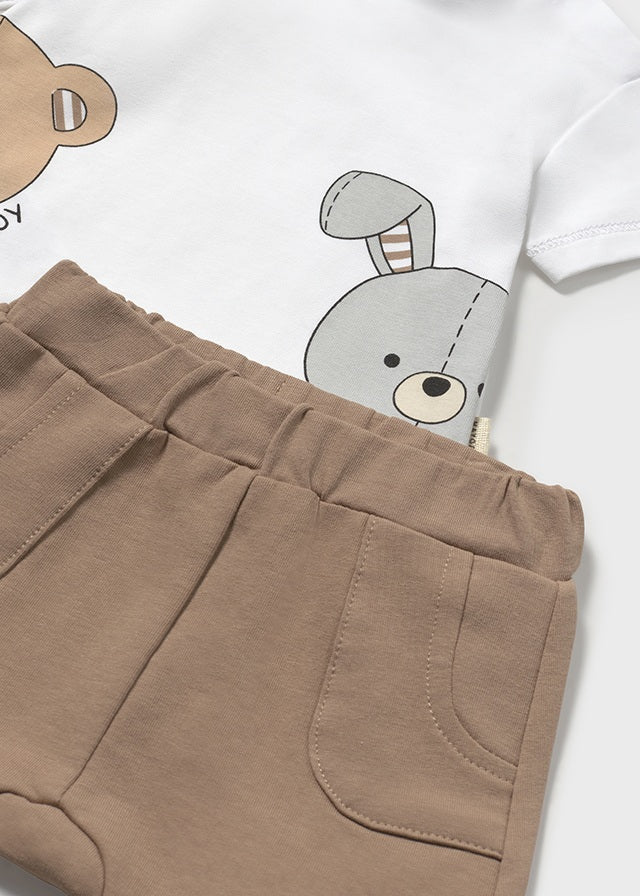 Mayoral Conjunto calções e t-shirt animais recém nascido