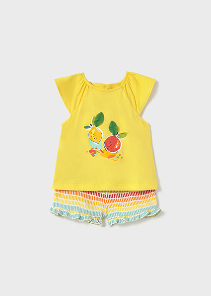 Mayoral Conjunto calções e t-shirt fruta bebé