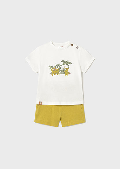 Mayoral Conjunto bermudas e t-shirt selva bebé
