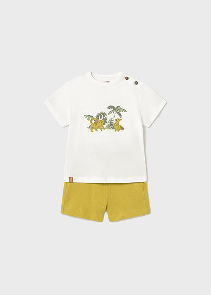 Mayoral Conjunto bermudas e t-shirt selva bebé