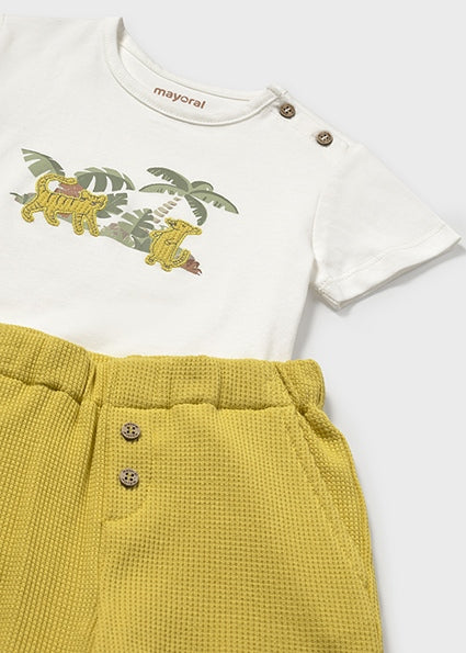 Mayoral Conjunto bermudas e t-shirt selva bebé