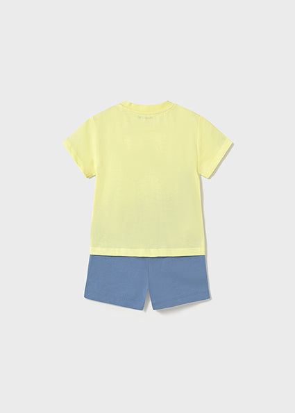Mayoral Conjunto bermudas e t-shirt fundo do mar bebé