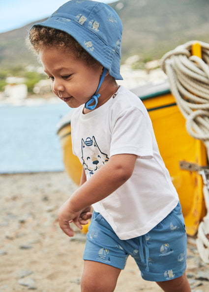 Mayoral Conjunto 3 peças com chapéu estampado bebé