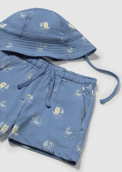 Mayoral Conjunto 3 peças com chapéu estampado bebé