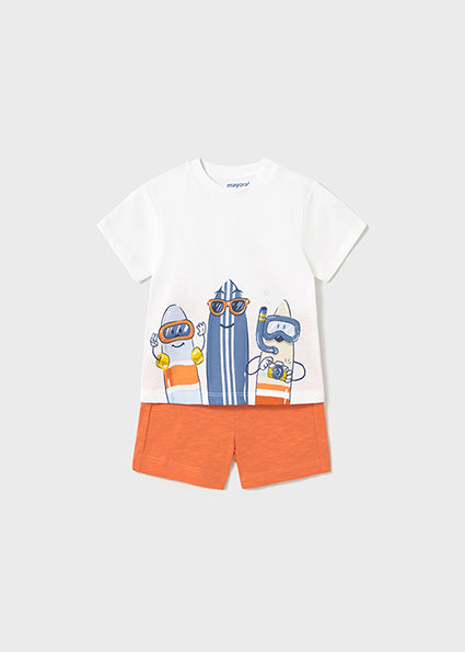 Mayoral Conjunto bermudas e t-shirt surf bebé