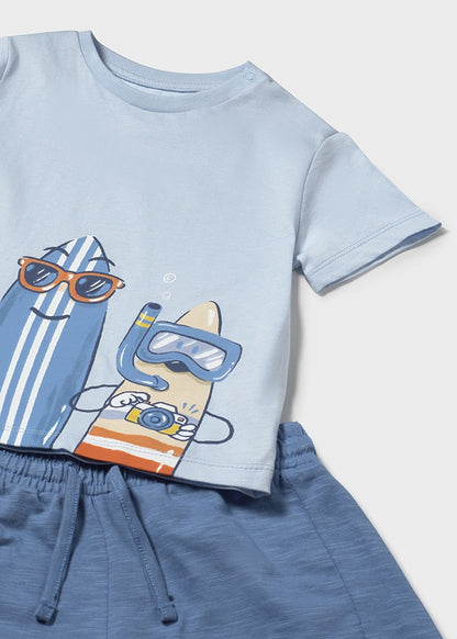 Mayoral Conjunto bermudas e t-shirt surf bebé
