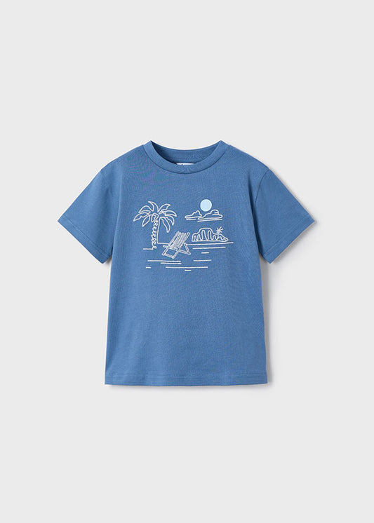 Mayoral T-shirt bordado praia menino