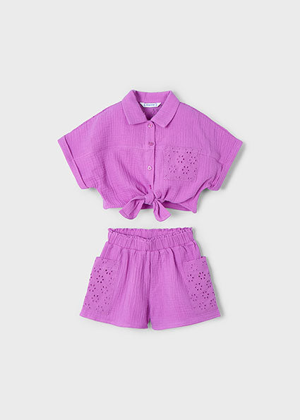 Mayoral Conjunto calção e blusa menina