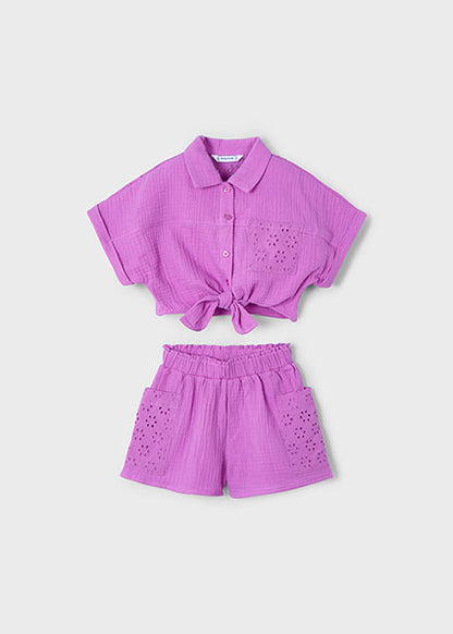 Mayoral Conjunto calção e blusa menina