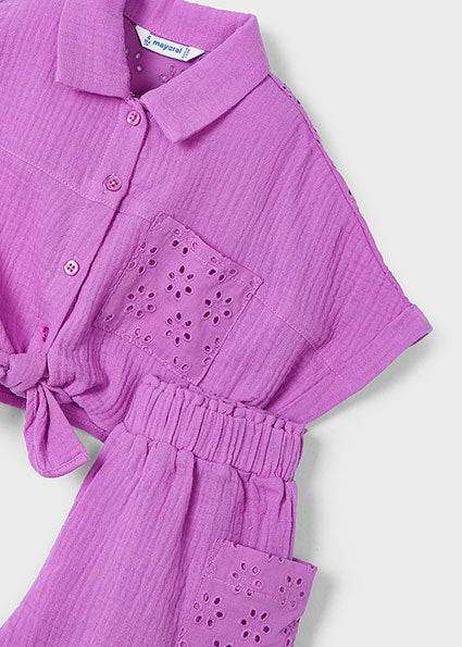 Mayoral Conjunto calção e blusa menina