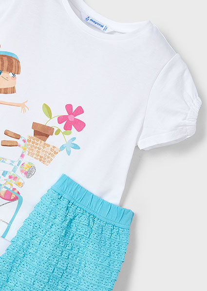 Mayoral Conjunto calção e t-shirt menina