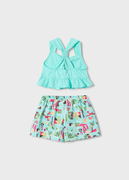 Mayoral Conjunto calção estampado e t-shirt menina