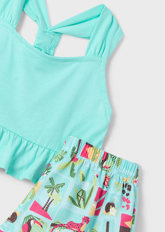 Mayoral Conjunto calção estampado e t-shirt menina