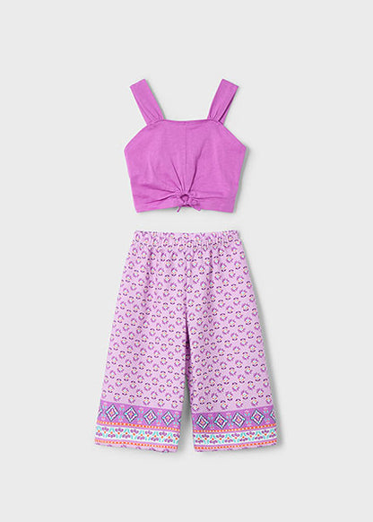 Mayoral Conjunto calças estampadas e top menina