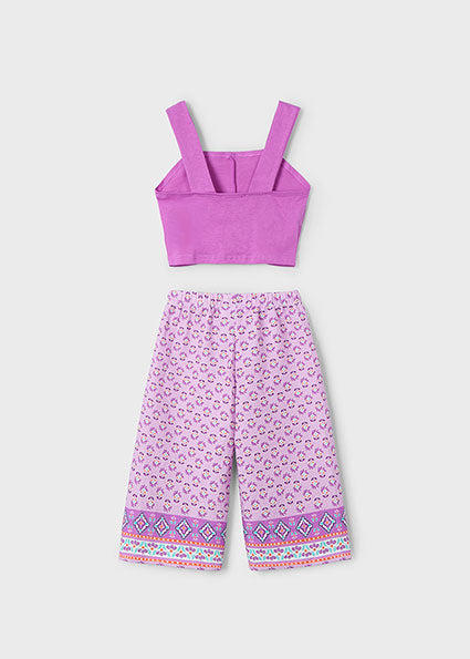 Mayoral Conjunto calças estampadas e top menina