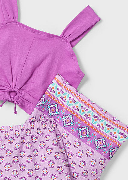 Mayoral Conjunto calças estampadas e top menina