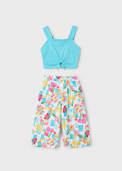 Mayoral Conjunto calças estampadas e top menina