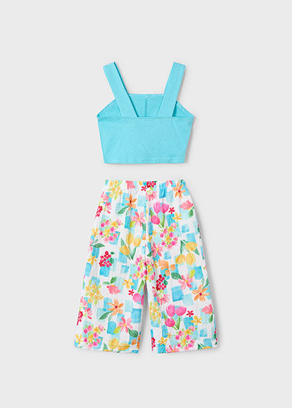 Mayoral Conjunto calças estampadas e top menina