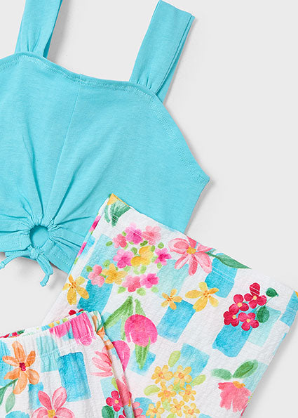 Mayoral Conjunto calças estampadas e top menina
