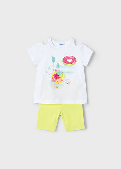 Mayoral Conjunto leggings ciclista e t-shirt aberturas menina