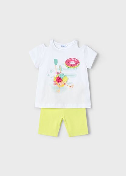 Mayoral Conjunto leggings ciclista e t-shirt aberturas menina