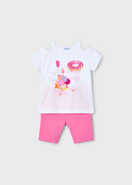 Mayoral Conjunto leggings ciclista e t-shirt aberturas menina