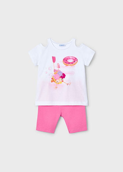 Mayoral Conjunto leggings ciclista e t-shirt aberturas menina
