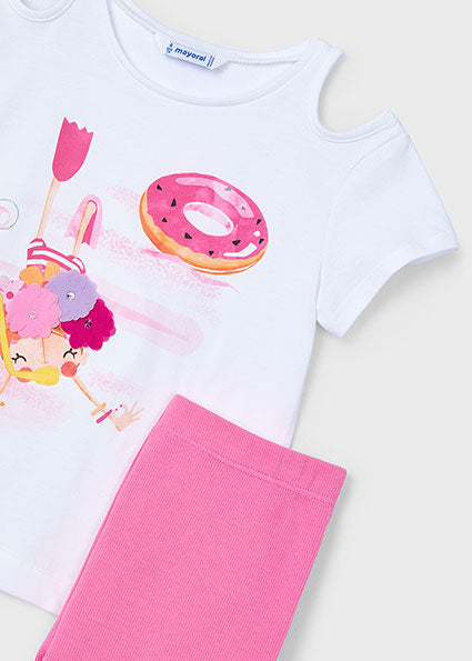 Mayoral Conjunto leggings ciclista e t-shirt aberturas menina