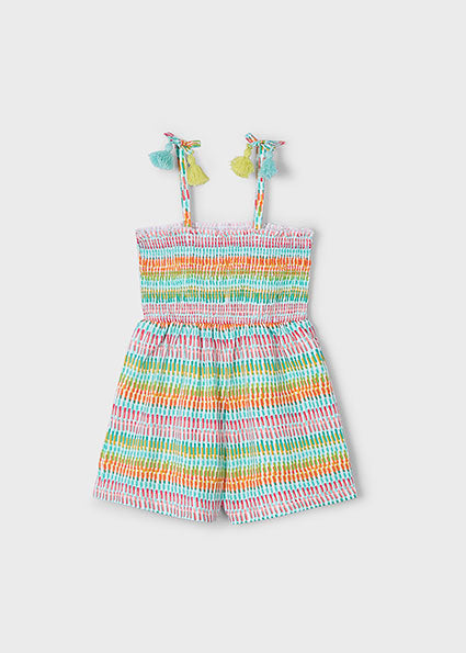 Mayoral Macacão curto estampado ninho de abelha menina