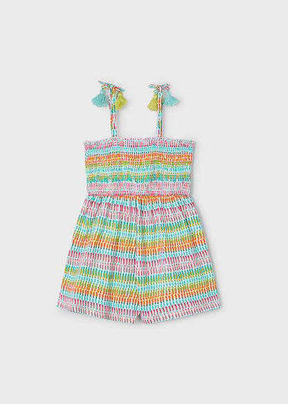 Mayoral Macacão curto estampado ninho de abelha menina