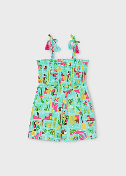 Mayoral Macacão curto estampado menina