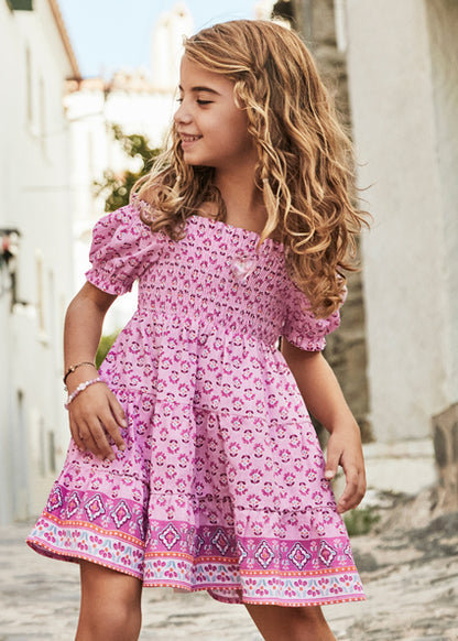 Mayoral Vestido estampado ninho de abelha menina