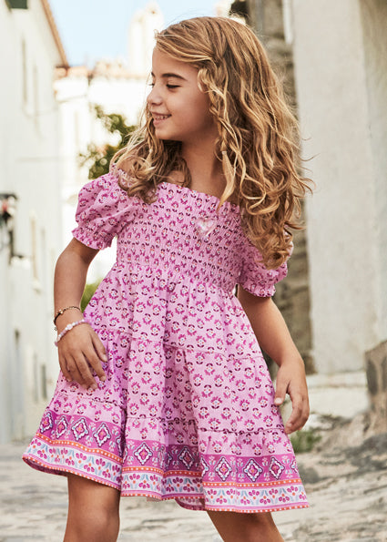 Mayoral Vestido estampado ninho de abelha menina