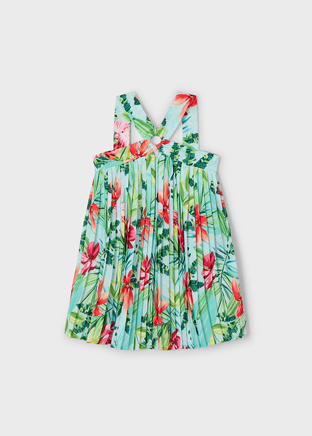 Mayoral Vestido plissado tropical menina