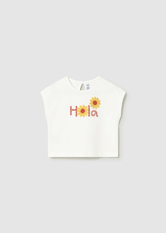 Mayoral T-shirt detalhes crochê bebé
