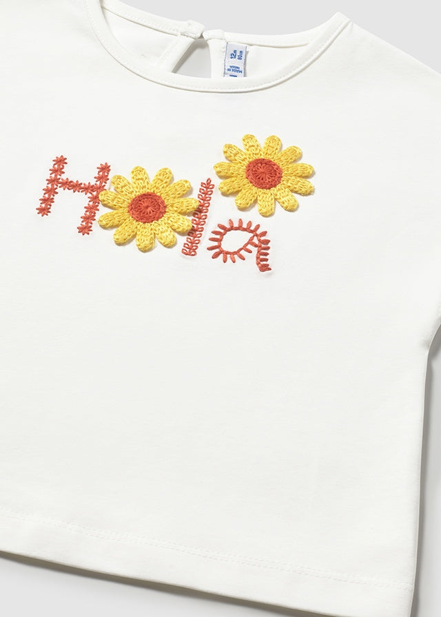 Mayoral T-shirt detalhes crochê bebé