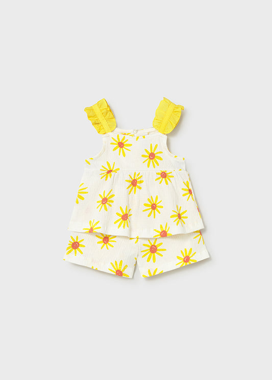 Mayoral Conjunto calção e camisola de alças bebé