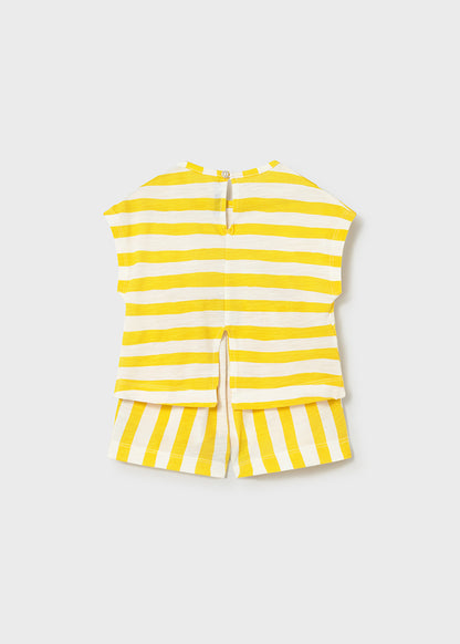 Mayoral Conjunto calção e t-shirt riscas bebé