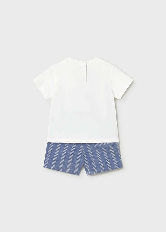 Mayoral Conjunto bermuda e camisa com linho bebé