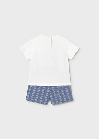 Mayoral Conjunto bermuda e camisa com linho bebé