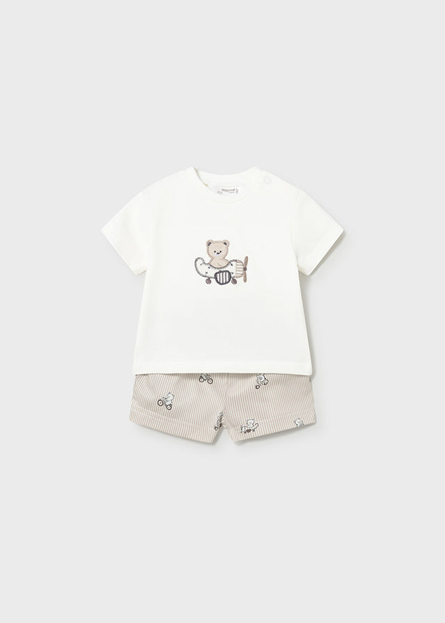 Mayoral Conjunto calções t-shirt ursinho recém-nascido