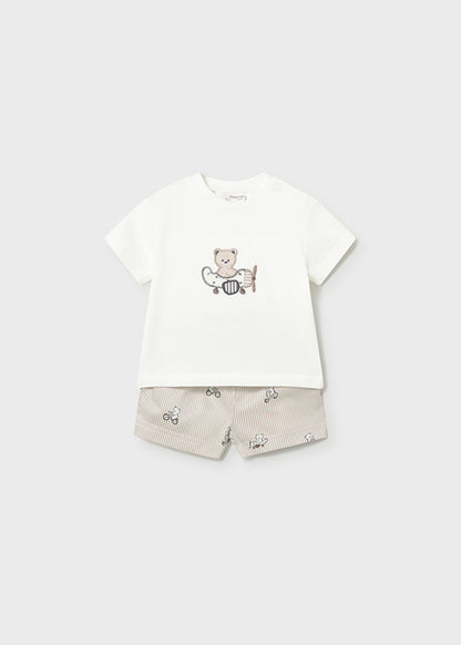 Mayoral Conjunto calções t-shirt ursinho recém-nascido